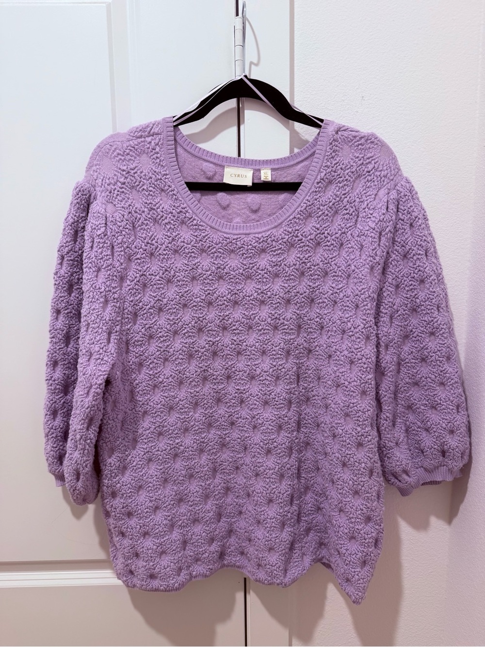 Cyrus Lavender Textured Bubble Knit Sweater - Picture 2 of 5
